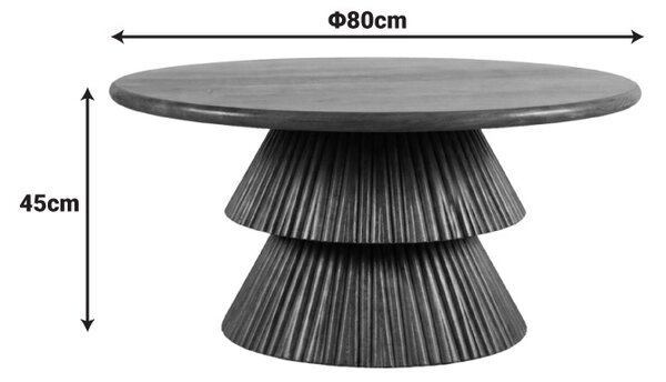 Masuta de cafea, Havai, Pako, Nuc 80x80x45 cm