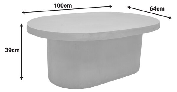 Masuta de cafea, Vooge, Pako, Crem 100x64x39 cm