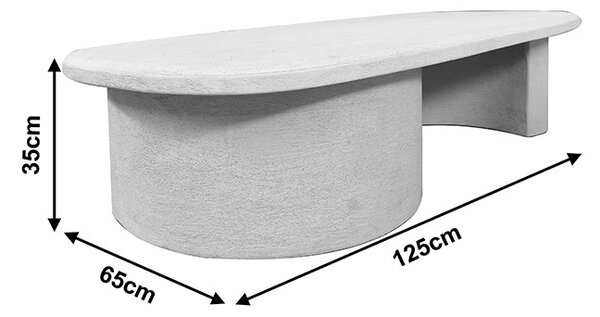 Masuta de cafea, Verven, Pako, Alb 120x60x32 cm