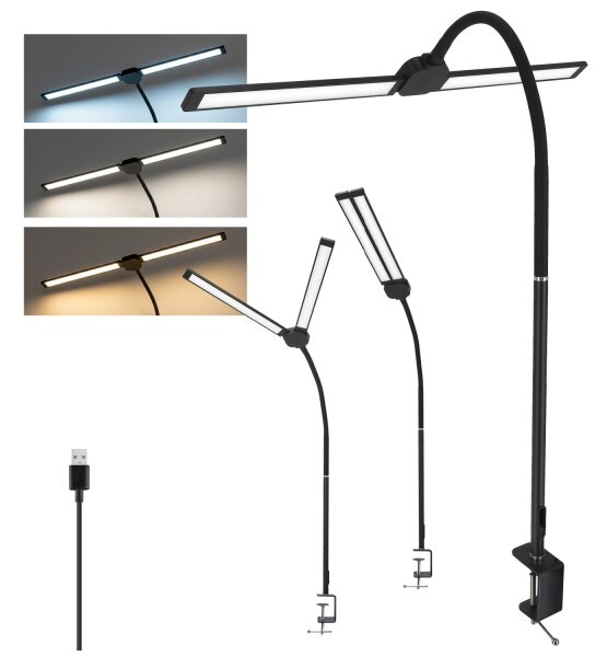 Brilagi - LED регулируема настолна лампа USB VARIO LED/14W/5V 3000-6000K черна