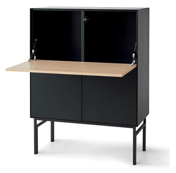 Черен шкаф за вино в дъб 91x111 cm Edge - Hammel Furniture