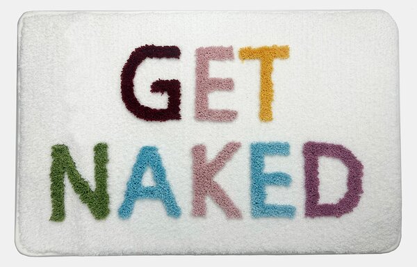 Sinsay - Постелка за баня с надпис GET NAKED - кремав