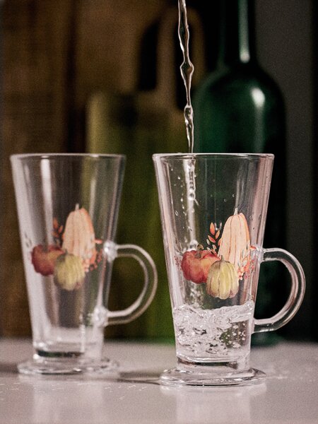 Sinsay - Чаши с есенен мотив, 2 бр. - бял