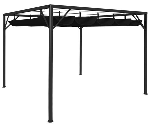 Sonata Градинска шатра с прибиращ се покрив, 3x3 м, антрацит