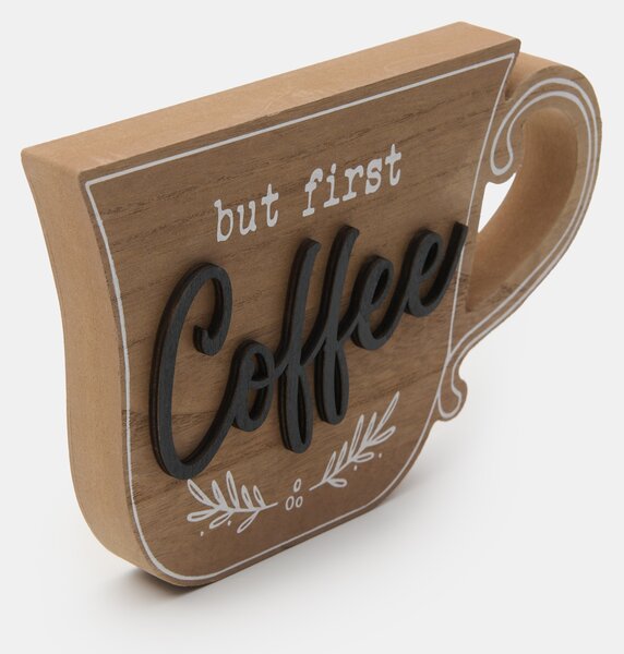 Sinsay - Стояща декорация във форма на чаша с надпис Coffee - бежово