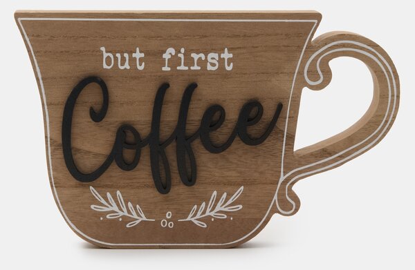 Sinsay - Стояща декорация във форма на чаша с надпис Coffee - бежово