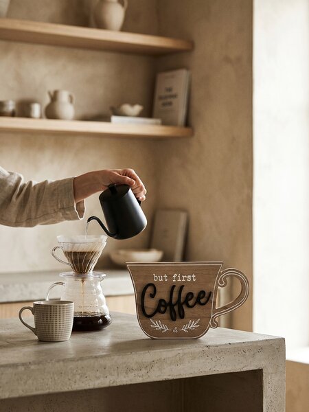 Sinsay - Стояща декорация във форма на чаша с надпис Coffee - бежово