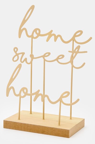 Sinsay - Стояща декорация с надпис Home sweet home - кремав
