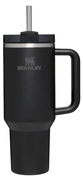 Черен термос със сламка от неръждаема стомана 1,18 l Quencher H2.0 FlowState Tumbler Black – Stanley