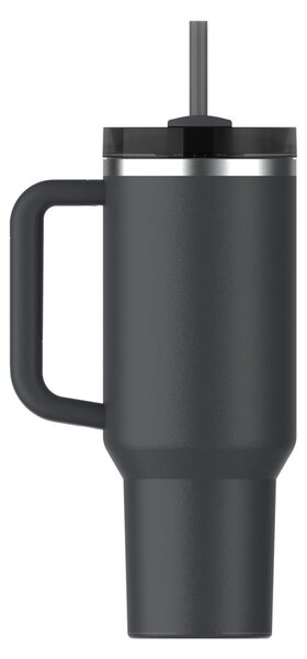 Черен термос със сламка от неръждаема стомана 1,18 l Quencher H2.0 FlowState Tumbler Black – Stanley