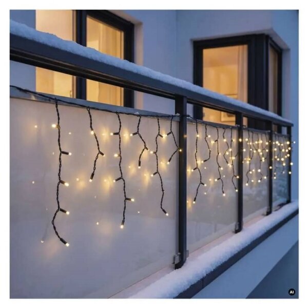 LED външен гирлянд 50xLED/3x0,4m IP44 топла бяла