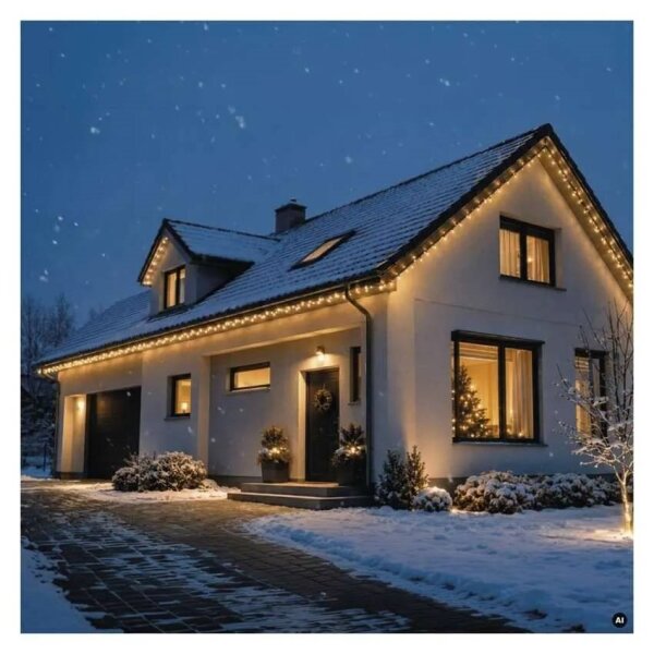 LED външен гирлянд 50xLED/3x0,4m IP44 топла бяла