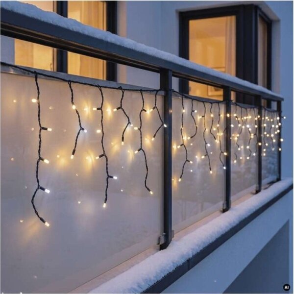 LED външен гирлянд 50xLED/3x0,4m IP44 студена/топла бяла светлина