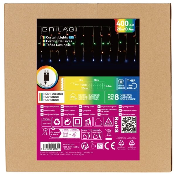 BRILAGI - LED външна коледна гирлянда 400xLED/6W/8 функции 23x0,4m IP44 многоцветна