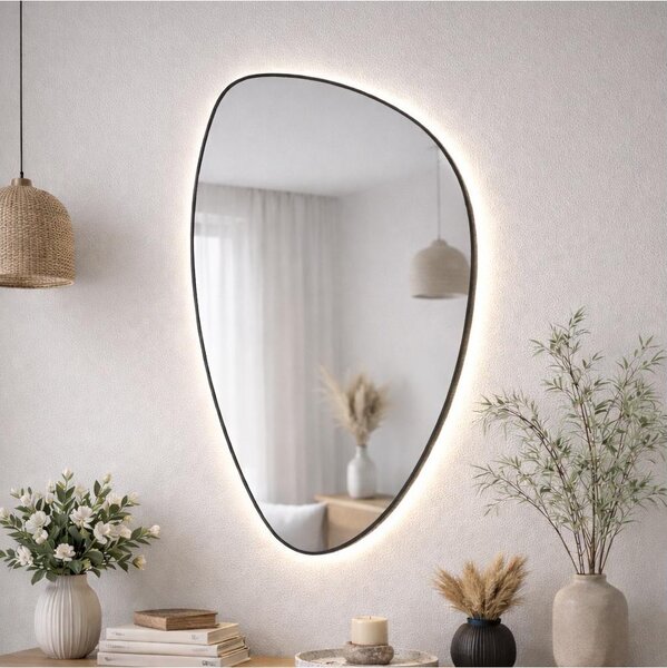 Baltica Design-LED Огледало с подсветка STONE FLUID 15W/230V 4500K 92x55 cm IP65 черно