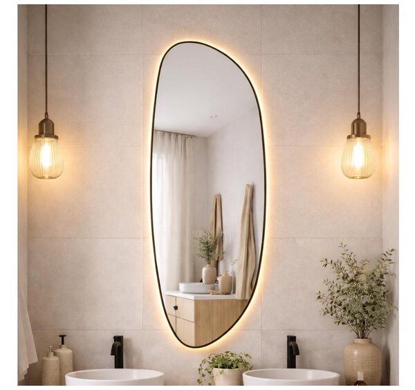Baltica Design-LED Огледало с подсветка STONE FLUID 15W/230V 2700K 155x50 cm IP65 č