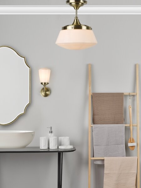 Där Lighting CAD0175 -Плафонен полилей за баня CADEN 1xE27/60W/230V IP44 месинг