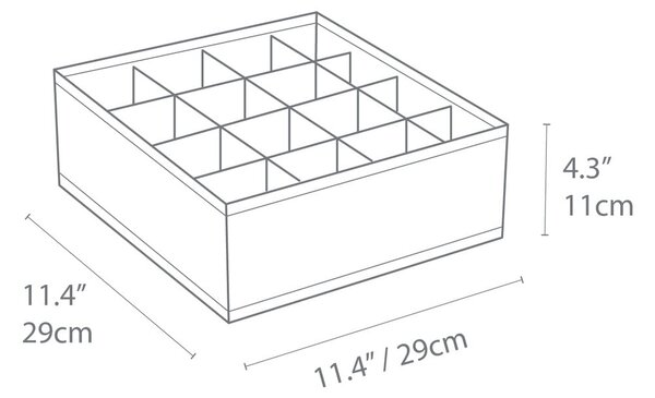 Сив органайзер за чекмеджета с 16 отделения за чекмеджета - Bigso Box of Sweden