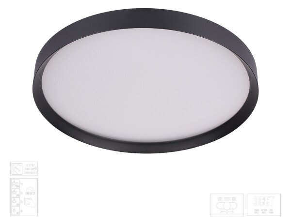 Prezent 17313 -LED димируемо таванно осветително тяло MAYSA LED/36W/230V 3000/4000/6000K черно