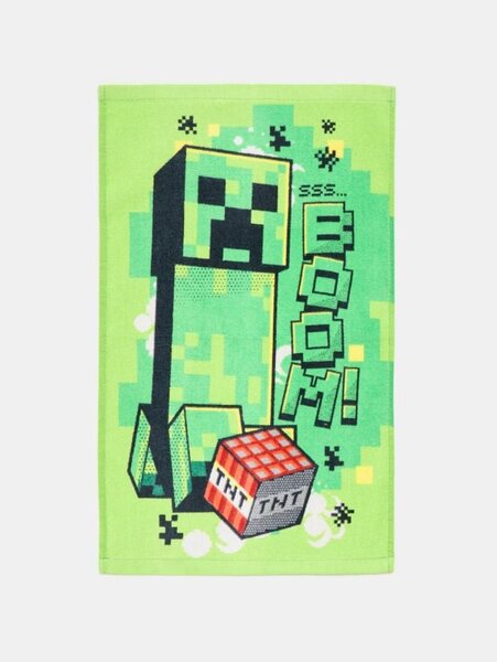 Sinsay - Памучна кърпа Minecraft - свежозелено