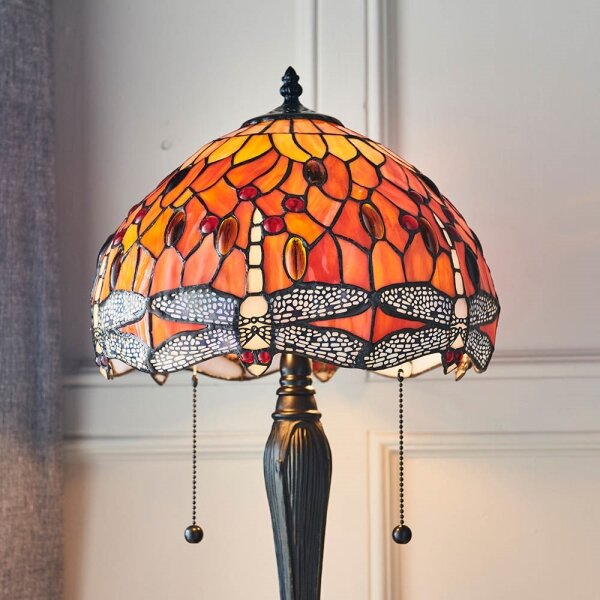 Endon 64092 - Настолна лампа Tiffany DRAGONFLY 2xE27/60W/230V Ø 30 см