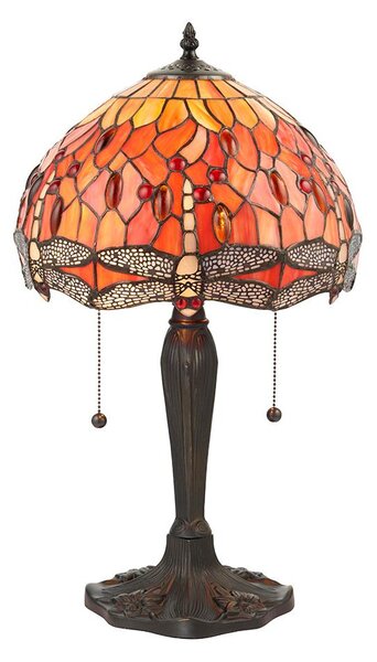 Endon 64092 - Настолна лампа Tiffany DRAGONFLY 2xE27/60W/230V Ø 30 см