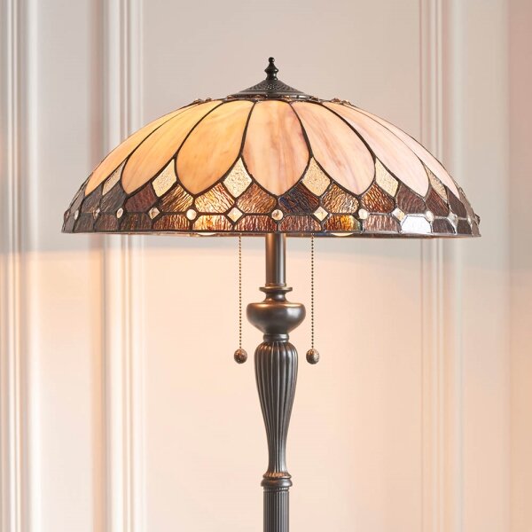 Endon 63972 - Подова лампа Tiffany BROOKLYN 2xE27/60W/230V Ø 50 cm