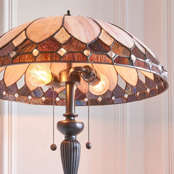 Endon 63972 - Подова лампа Tiffany BROOKLYN 2xE27/60W/230V Ø 50 cm