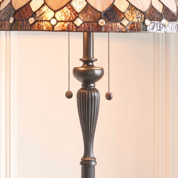 Endon 63972 - Подова лампа Tiffany BROOKLYN 2xE27/60W/230V Ø 50 cm
