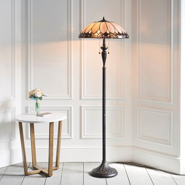 Endon 63972 - Подова лампа Tiffany BROOKLYN 2xE27/60W/230V Ø 50 cm