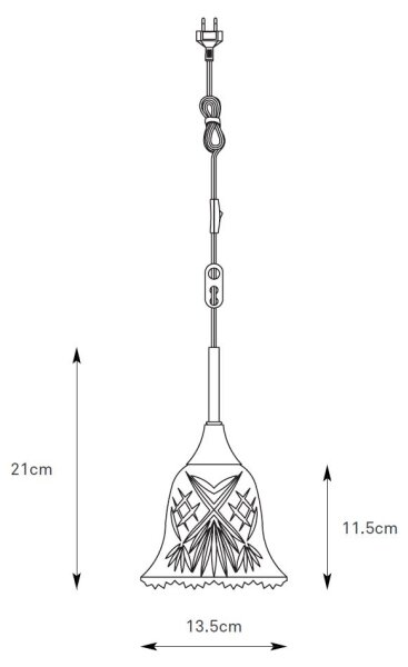 Markslöjd 109011 - Висяща лампа LUNA на кабел 1xE14/40W/230V месинг