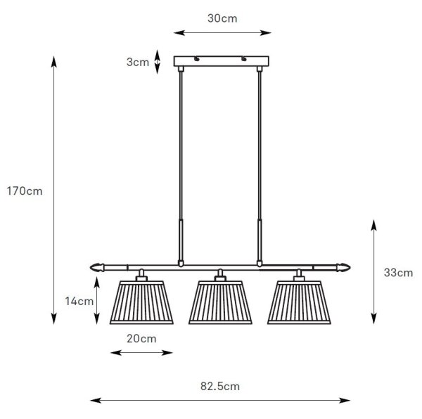 Markslöjd 108975 - Полилей на кабел OXFORD 3xE14/40W/230V месинг/бял