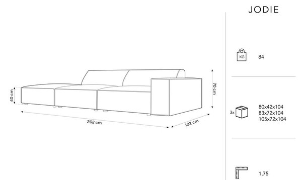 Бежов ъглов диван (ляв ъгъл) Jodie - Micadoni Home