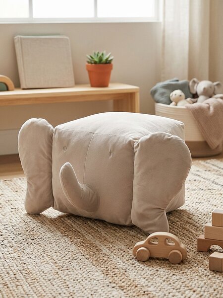 Sinsay - Мек пуф във формата на глава на слон - Светло сиво