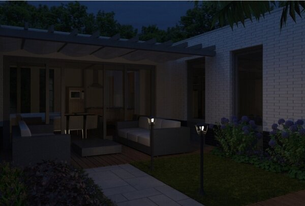 Philips 15383/30/16 - Екстериорна лампа MYGARDEN CREEK 1xE27/60W/230V черна IP44