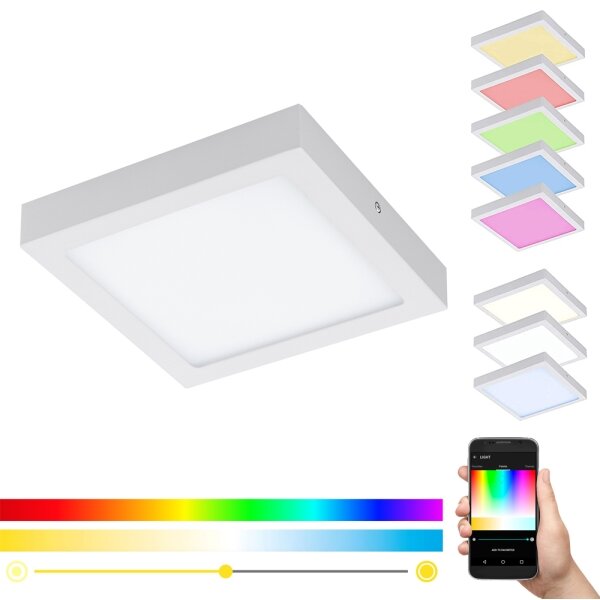 Eglo 96672 - LED RGBW димируема таванна лампа FUEVA-C LED/15,6W/230V BT