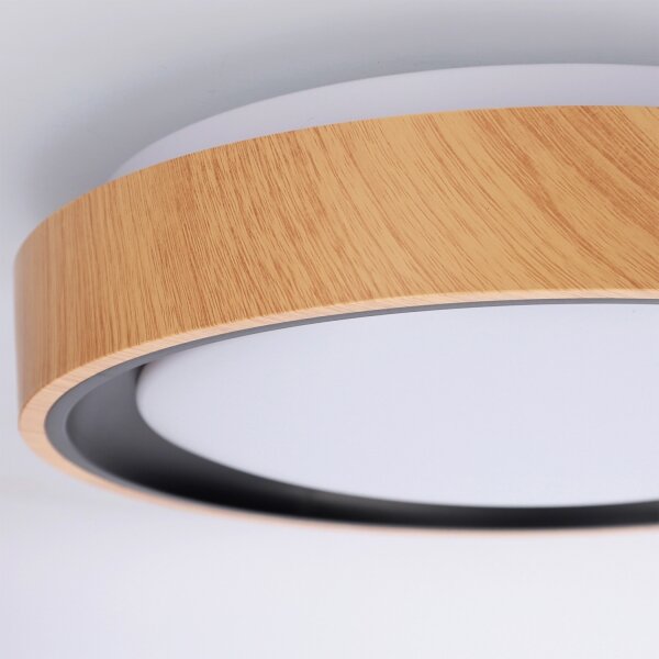 Brilagi - LED таванно осветително тяло FLOCO LED/24W/230V Ø 30 см дърво/черно