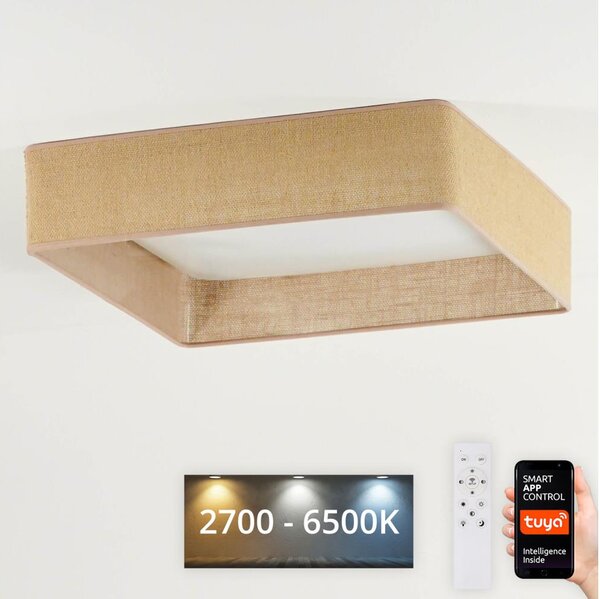 Brilagi-LED Димируемо осветително тяло VELVET SQUARE LED/36W/230V Wi-Fi Tuya+ДУ кафяво
