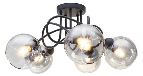 Полилей за повърхностен монтаж LATIL 5xE27/60W/230V черен