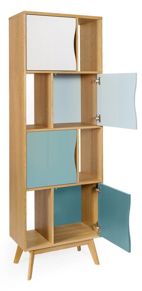 Тюркоазен шкаф за книги 65x191 cm Avon - Woodman