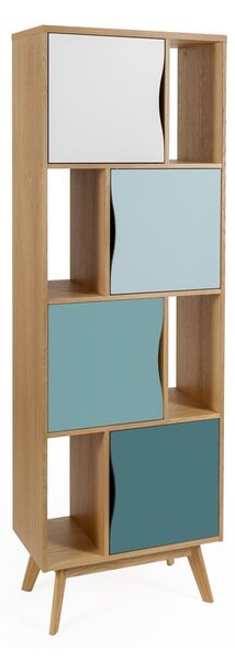 Тюркоазен шкаф за книги 65x191 cm Avon - Woodman