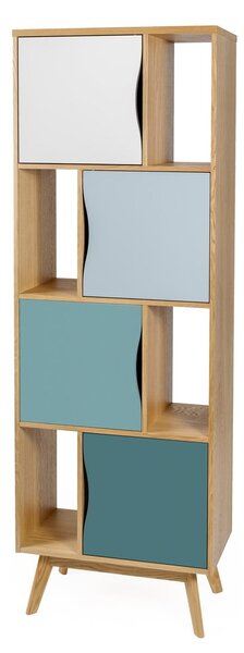 Тюркоазен шкаф за книги 65x191 cm Avon - Woodman