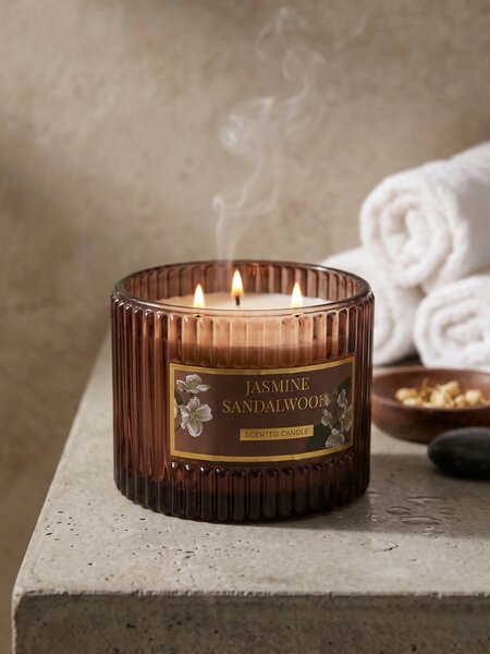 Sinsay - Ароматна свещ Jasmine Sandalwood - кaфяв