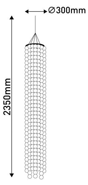 Висяща лампа Capiz с раковини, височина 235cm