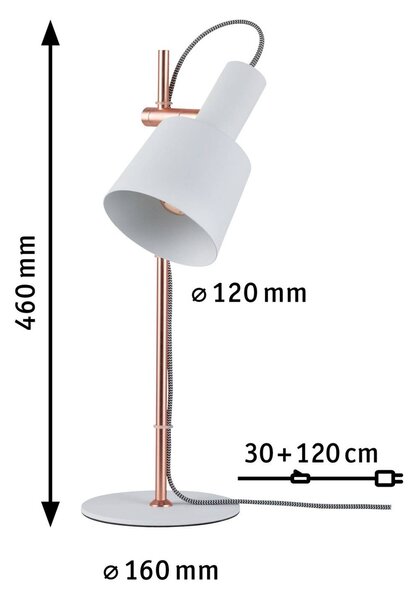 Настолна лампа Paulmann Haldar в бяло