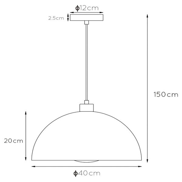 Стоманена висяща лампа Siemon, Ø 40 cm, жълта охра