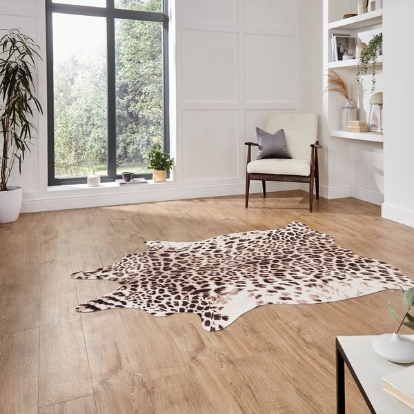 Кафяво-бежов килим 195x155 cm Faux Leopard - Think Rugs