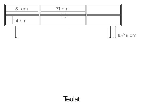 Бяла маса за телевизор 180x52 cm Sierra – Teulat