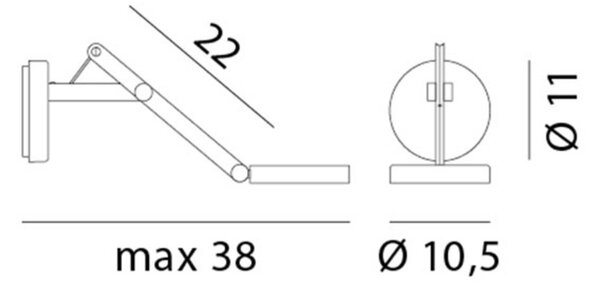 Rotaliana String W0 DTW стенна лампа бяло сребро