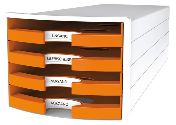 HAN Бокс за документи Impuls Trend, с 4 чекмеджета, оранжев
